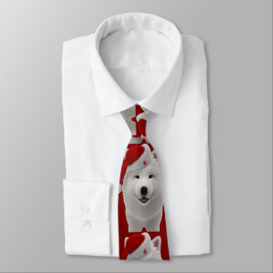 Feestelijke Cute Cartoon Stijl Samoyed Hond Met Ke Stropdas