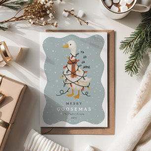 Feestelijke Cute Gans Niet-Foto Kerstmis Feestdagenkaart