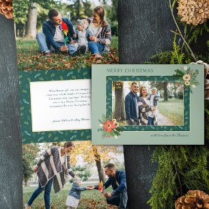 Feestelijke Cute Kerst Bloem 1 Foto Drieluik Wenskaart