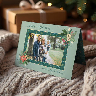 Feestelijke Cute Kerst Bloem 1 Foto Feestdagen Kaart