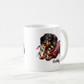 Feestelijke Dachshund Delight Koffie Mok (Voorkant rechts)