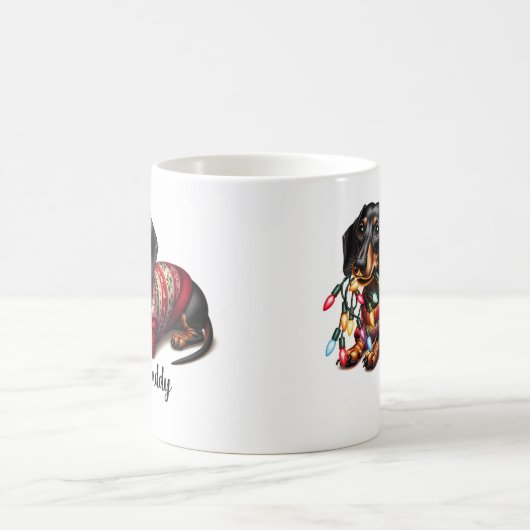 Feestelijke Dachshund Delight Koffie Mok (Center)
