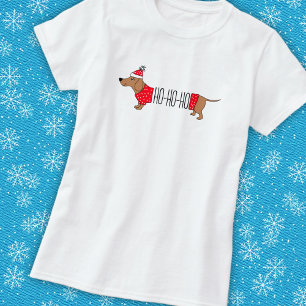 Feestelijke Dachshund in Trui Vakantie T-Shirt