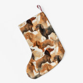 Feestelijke Dachshund Kleine Kerstsok (Achterkant (Hangend))