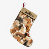 Feestelijke Dachshund Kleine Kerstsok (Voorkant (Hangend))