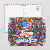 Feestelijke Dag van de Arbeid Briefkaart (Voorkant / Achterkant)