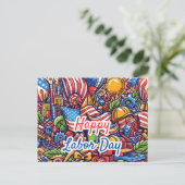 Feestelijke Dag van de Arbeid Briefkaart (Staand voorkant)