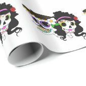 Feestelijke dag van de dode kunst cadeaupapier (Rol Hoek)