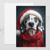 Feestelijke Dalmatiër in Kerstman Uitdossing Kaart (Voorkant / Achterkant)