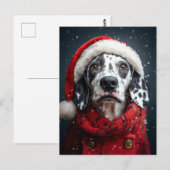 Feestelijke Dalmatiër in Santa Attire Briefkaart (Voorkant / Achterkant)