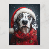Feestelijke Dalmatiër in Santa Attire Briefkaart (Voorkant)