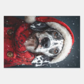 Feestelijke Dalmatiër in Santa Attire Inpakpapier Vel (Voorkant 3)