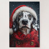 Feestelijke Dalmatiër in Santa Attire Legpuzzel (Verticaal)