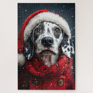 Feestelijke Dalmatiër in Santa Attire Legpuzzel