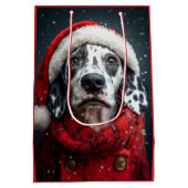 Feestelijke Dalmatiër in Santa Attire Medium Cadeauzakje (Achterkant)