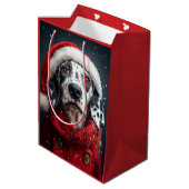 Feestelijke Dalmatiër in Santa Attire Medium Cadeauzakje (Achterkant Gekanteld)