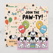 Feestelijke Dalmatische Verjaardagsuitnodiging Kaart (Voorkant / Achterkant)