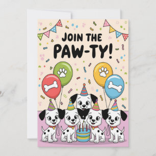 Feestelijke Dalmatische Verjaardagsuitnodiging Kaart