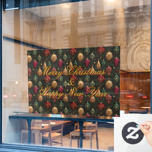 Feestelijke Damast  Raamsticker (Cafe Raam)
