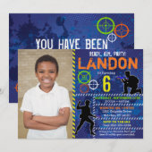 Feestelijke Dart Tag Dart Wars Verjaardagsuitnodig Kaart (Voorkant / Achterkant)