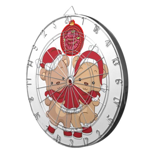 Feestelijke Dartboard Design voor een vrolijke ker Dartbord (Voorkant Rechts)