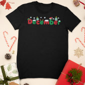 Feestelijke december handgetekend t-shirt