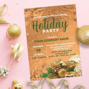 Feestelijke decoraties Gold Christmas Holiday Comp Kaart