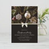 Feestelijke Decoraties, Lint & Juweel Bow Kerstmis Kaart (Staand voorkant)