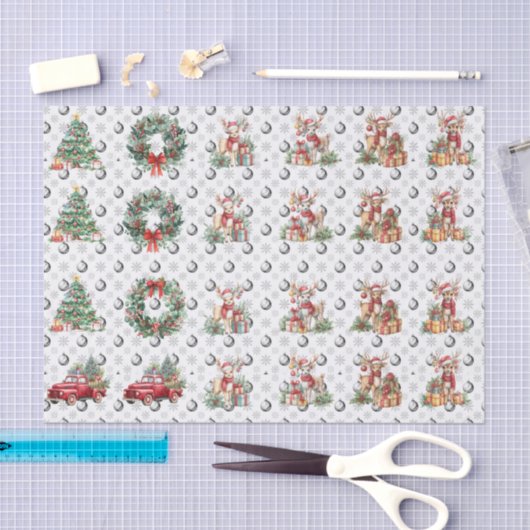 Feestelijke decoratieve Kerstdecoupage  Tissuepapier (Craft)