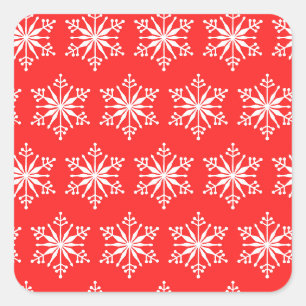 Feestelijke decoratieve sneeuwvlok Sticker. Vierkante Sticker