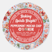 Feestelijke Delight Kerstkoekje Wonderland Bakkeri Ronde Sticker (Voorkant)