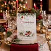 Feestelijke dennen diner uitnodiging
