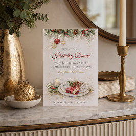 Feestelijke dennen diner uitnodiging