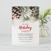 Feestelijke dennen en bessen Kerstfeest Kaart (Staand voorkant)