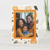 Feestelijke dennen en Sinaasappels Kerst gepersona Kaart (Voorkant)