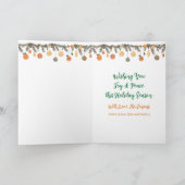 Feestelijke dennen en Sinaasappels Kerst gepersona Kaart (Binnen)