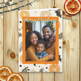 Feestelijke dennen en Sinaasappels Kerst gepersona Kaart