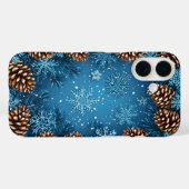 Feestelijke dennenappels en sneeuwvlokken Case-Mate iPhone case (Achterkant (horizontaal))