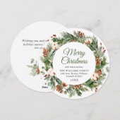 Feestelijke dennenappels sparrenkrans Kerstgroet Feestdagenkaart (Voorkant / Achterkant)