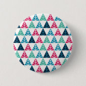 Feestelijke dennendriehoek Mozaïek Abstract Kerstm Ronde Button 5,7 Cm (Voorkant)