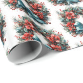 Feestelijke dennenkrans met Holly Christmas Cadeaupapier (Rol Hoek)