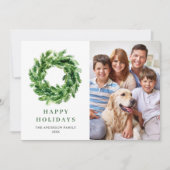 Feestelijke dennentak krans Kerstmis dennenboom 3  Feestdagenkaart (Voorkant)