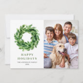 Feestelijke dennentak krans Kerstmis dennenboom 4  Feestdagenkaart (Voorkant)
