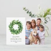 Feestelijke dennentak krans Kerstmis dennenboom 4  Feestdagenkaart (Staand voorkant)