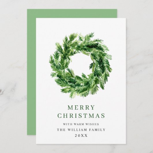 Feestelijke dennentak krans Kerstmis Feestdagenkaart (Voorkant / Achterkant)