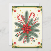 Feestelijke dennentakken Rode bessen kerstfeest Kaart (Achterkant)