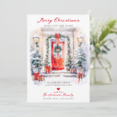 Feestelijke Deuropening Kerstmis Nieuwe Huis Verhu Aankondiging (Staand voorkant)