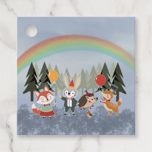 Feestelijke dieren bedankjes labels (Voorkant)