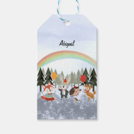 Feestelijke dieren cadeaulabel