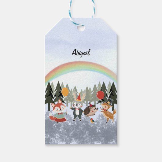 Feestelijke dieren cadeaulabel (Voorkant)